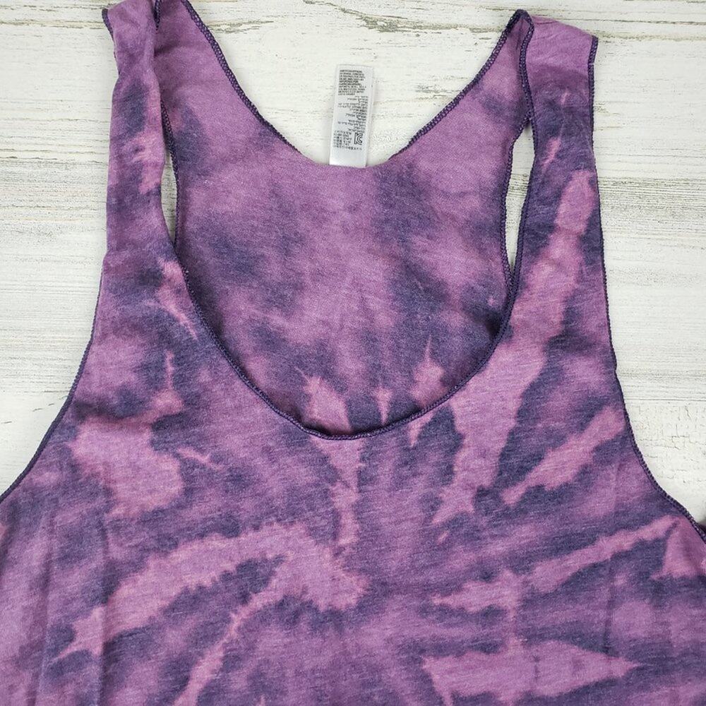 NWOT American Apparel 50/50 Custom Purple Bleach Tie Dye Spiral Tank Top Medium - Picture 4 of 10